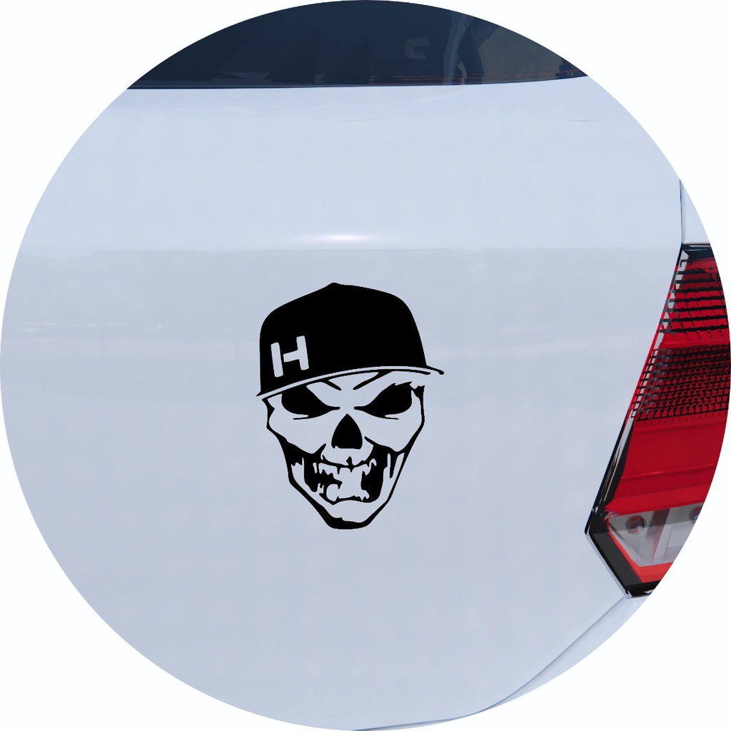 Adesivo de Carro Caveira de Boné