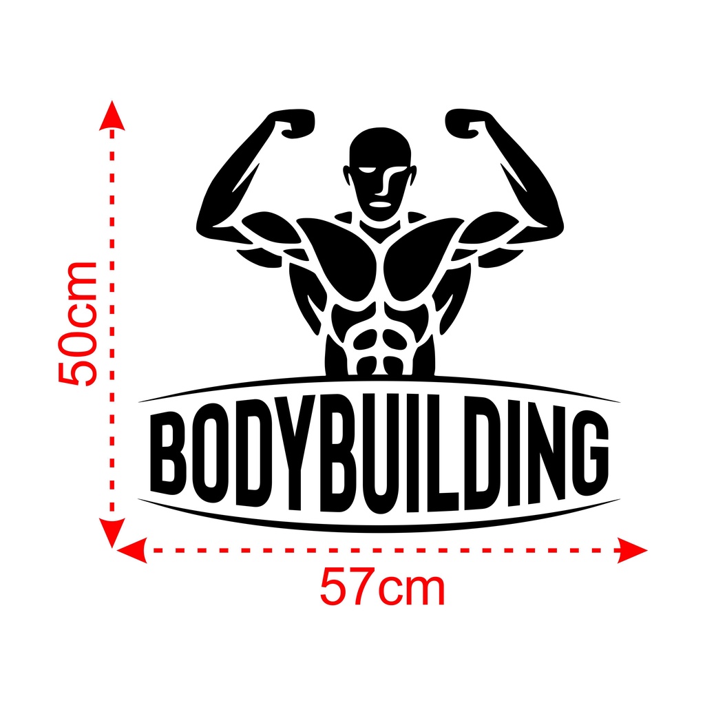 Adesivo (50x57cm) Academia Bodybuilding Musculação Homem Forte Fit Músculo