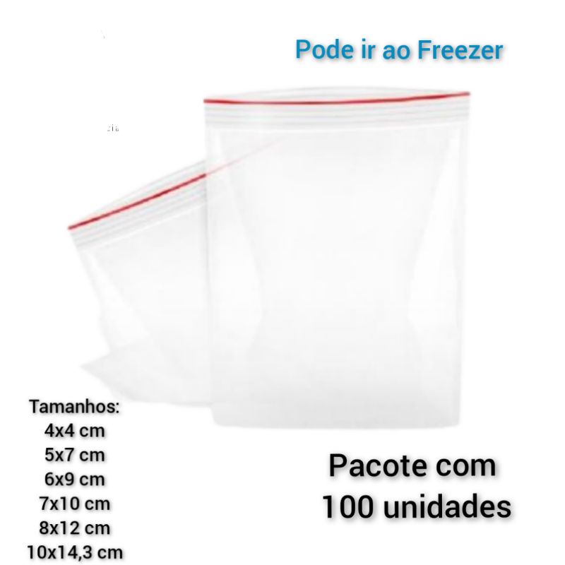 100 Unidades Saco Plástico zip Abre e fecha Hermético Pct em Oferta na Shopee