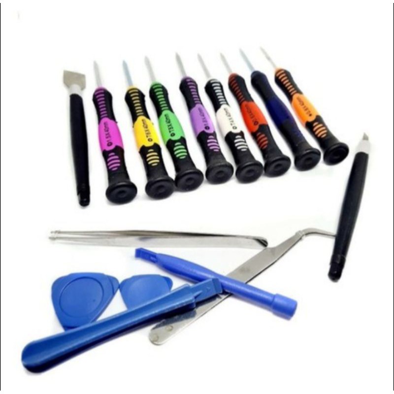Kit Completo Manutenção Celular Jogo De Chaves 16 Pç + Manta Antiestática de Silicone 35x25cm