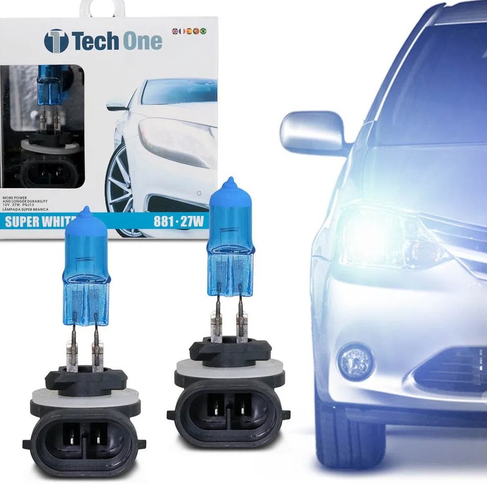 Lâmpada Super Branca H27 881 27w 8500k Com Inmetro Tech One PAR em Oferta na Shopee