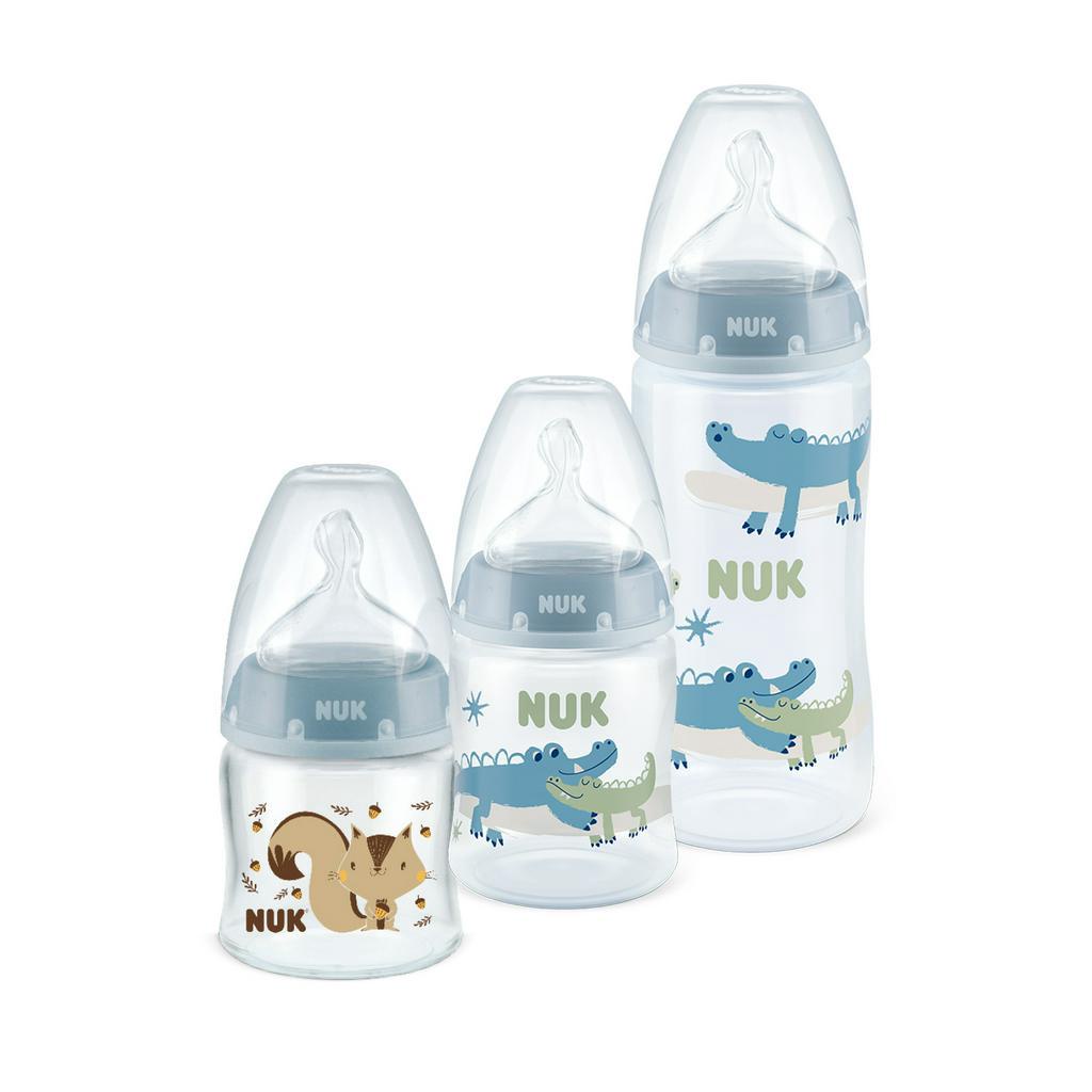 Kit 3 Mamadeiras Starter Azul 90/150/300ml First Choice NUK em Oferta na Shopee