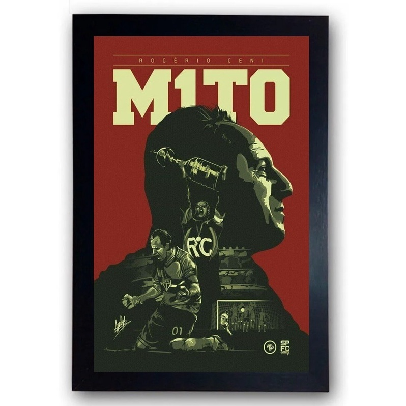 Quadro jogador Rogerio Ceni Tricolor 44cm