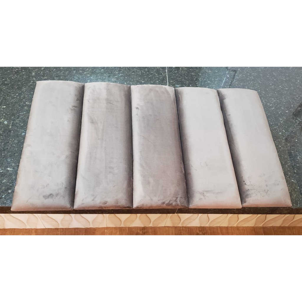 Cabeceira Estofada 5 Módulos 20x60 Veludo Marrom Cama Solteiro Auto Colantes Quarto PROMOÇÃO