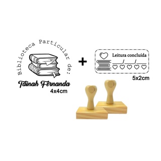 Carimbo Biblioteca particular ou Acervo Pessoal + Carimbo leitura concluída em Oferta na Shopee