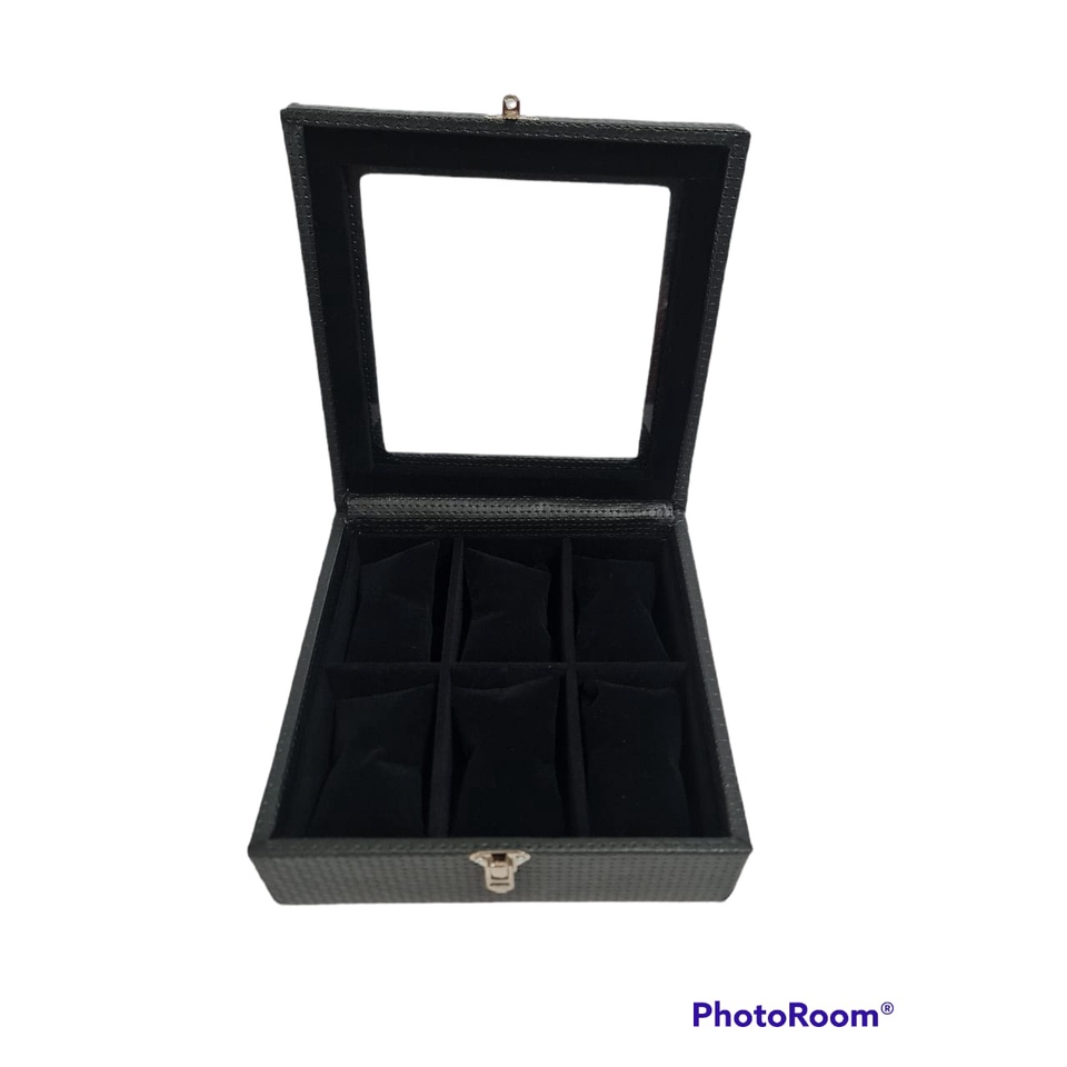 Estojo Porta Relógio Couro P/ 6 Unidades