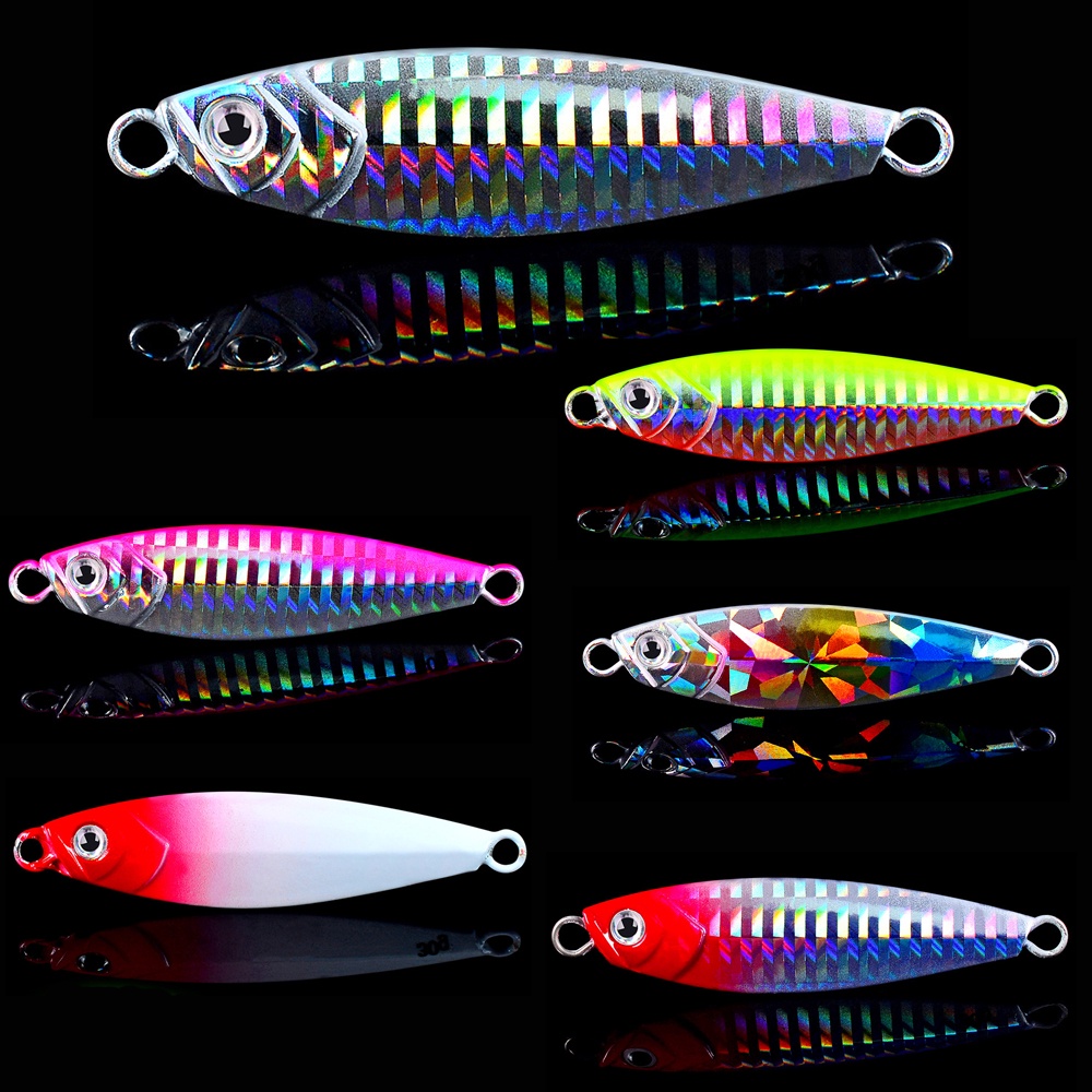 Gancho Metal Jigging Girador Isca 7g/10g/15g/20g/30g Laser Fishing Fundição Jig De Pesca Colher De Metal