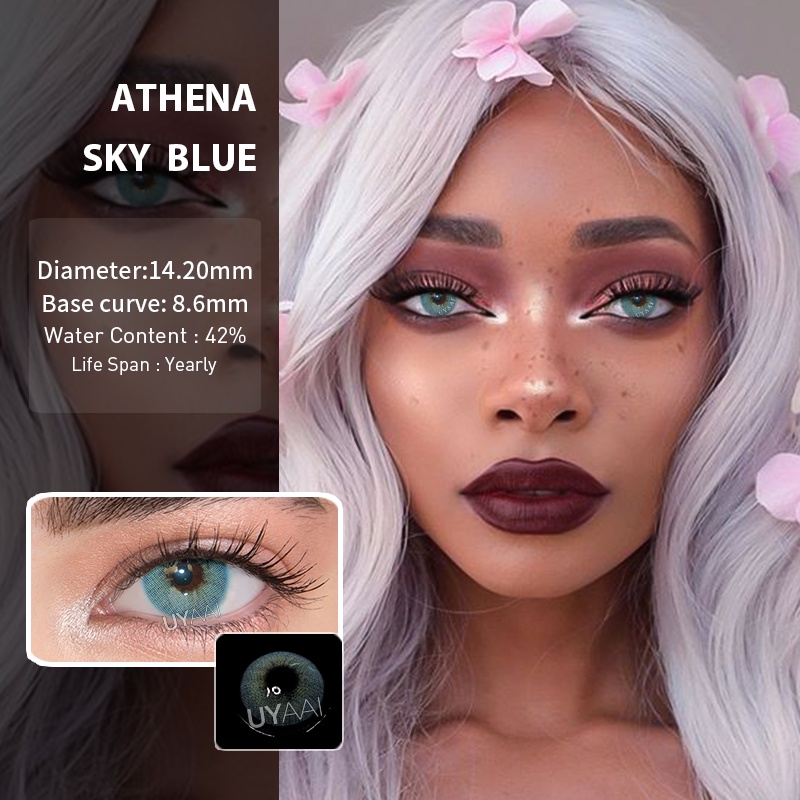 UYAAI 2pçs 1 Par Lentes De Contato De Cor Anual Para Olhos Athena Seriers Shopee Brasil