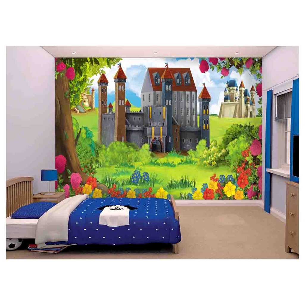 papel de parede Infantil floresta castelo 7,5m² AZS191