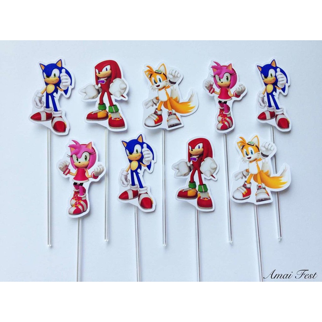 50 Tags Toppers P/ Docinho Sonic para festa, brigadeiro beijinho