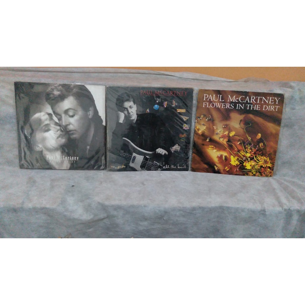 Lote de 3 LPs Paul McCartney 1986 - 1989 Press To Play All The Best Flowers In The Dirt
