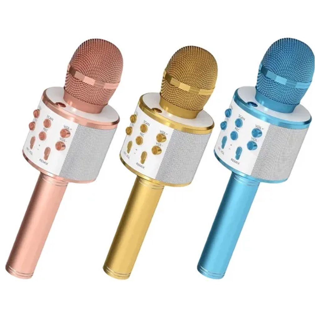 Microfone Bluetooth Sem Fio Youtuber Karaoke Reporter Cores Caixa De Som Spaker Grava E Muda Voz