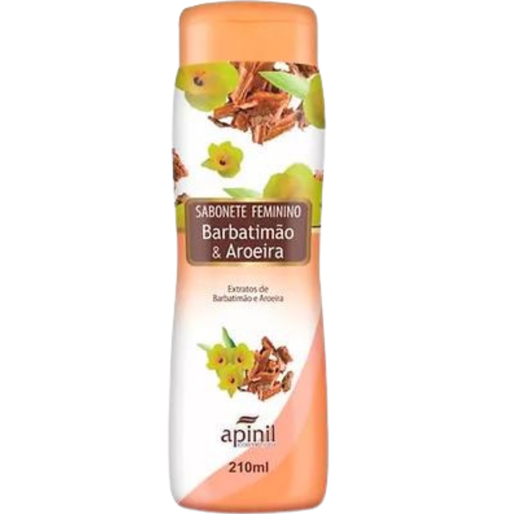 Sabonete Intimo Liquido Feminino Apinil Barbatimão e Aroeira pH Neutro