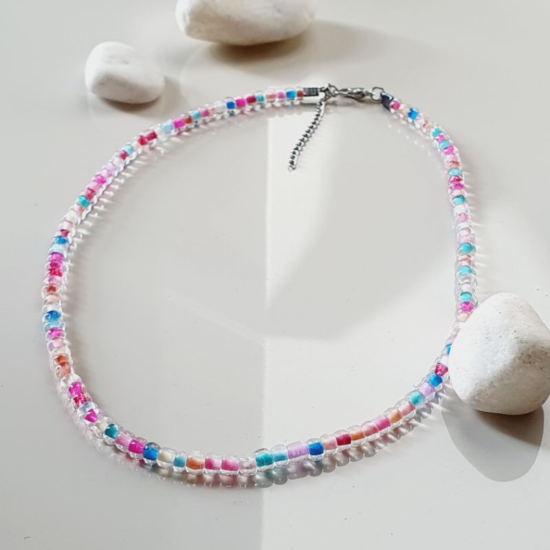 Colar de miçanga colorido/ choker miçanga colorido/ bijuteria feminina / bijuteria praia