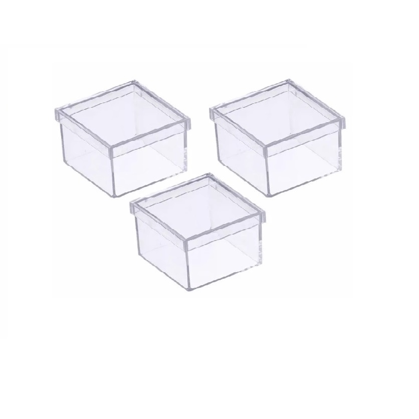 Caixinha Acrílica 4x4 - Kit com 50 unidades - CRISTAL