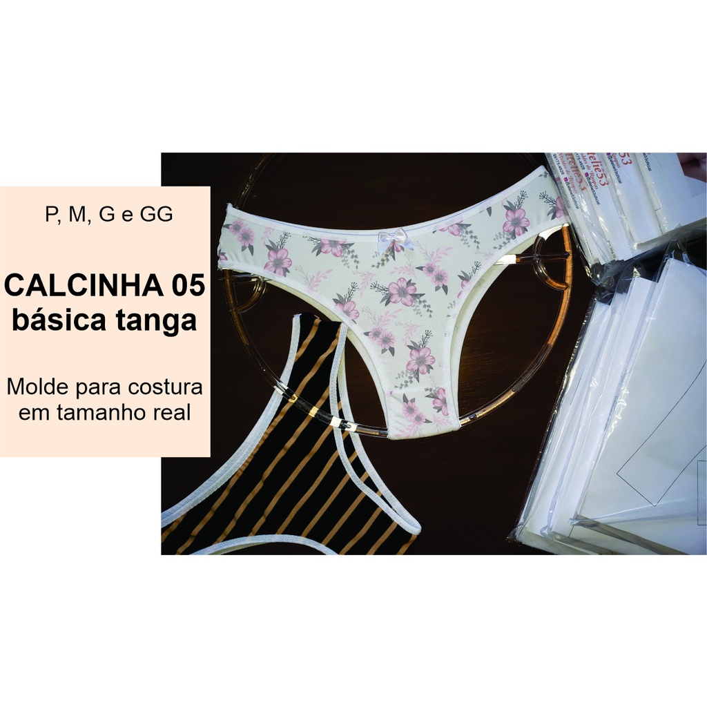molde para costura molde calcinha 05 básica tanga em tamanho real