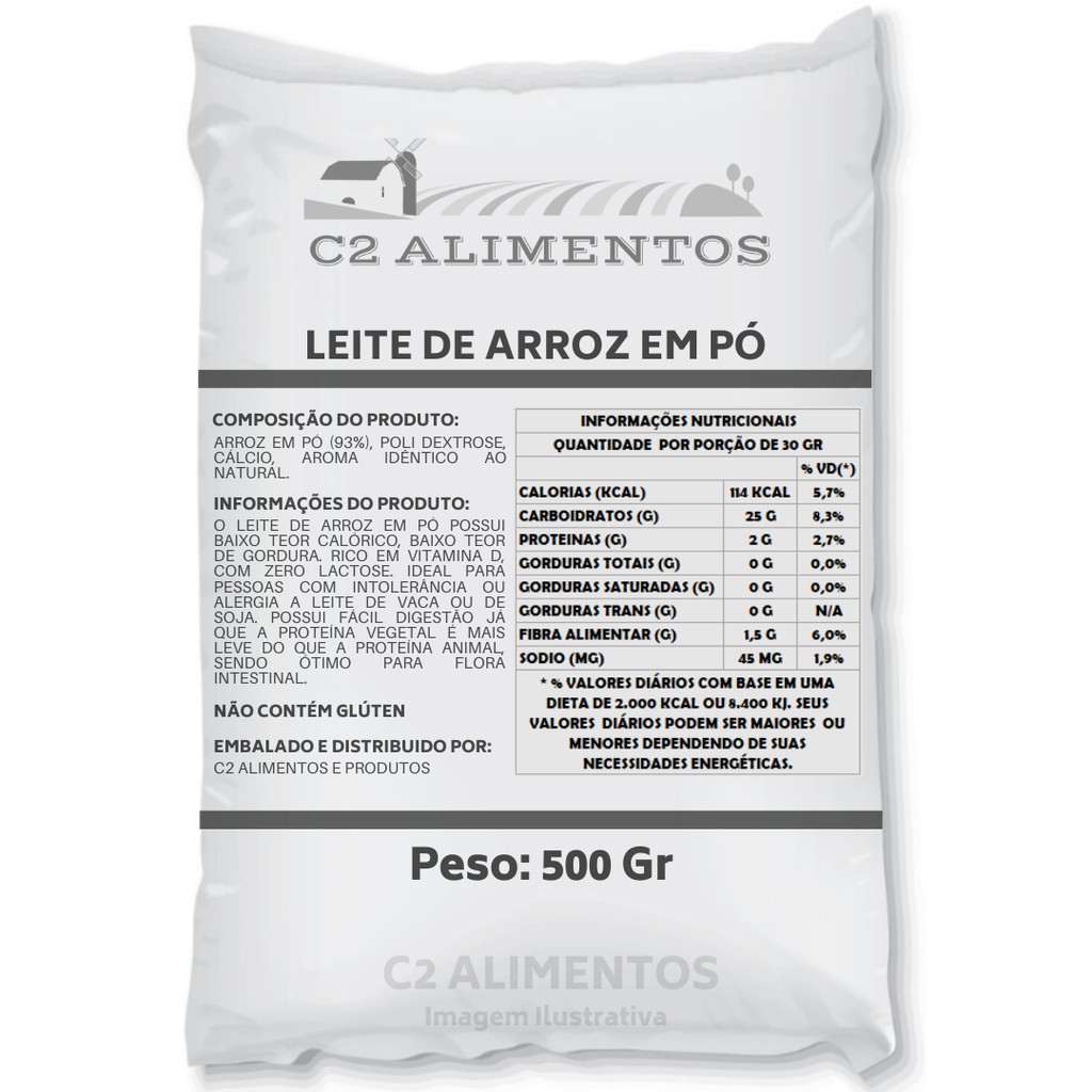 Leite De Arroz Em Po - Rice Milk Powder - Sem Glúten Envio Rápido