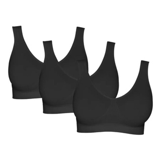 Kit Com 3 Tops Hanes Original Sem Bojo Basico Liso Sem Costura Nas Laterais Feminino