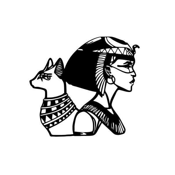 Quadro Decorativo Cleópatra E Gato Egípcio Aplique De Parede Decoração Egito Cleopatra Gato Mdf 3mm