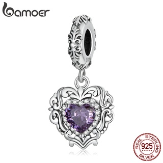 Bamoer Pulseira De Prata 925 Com Pingente Clássico De Amor/Acessório Para Diy SCC2181