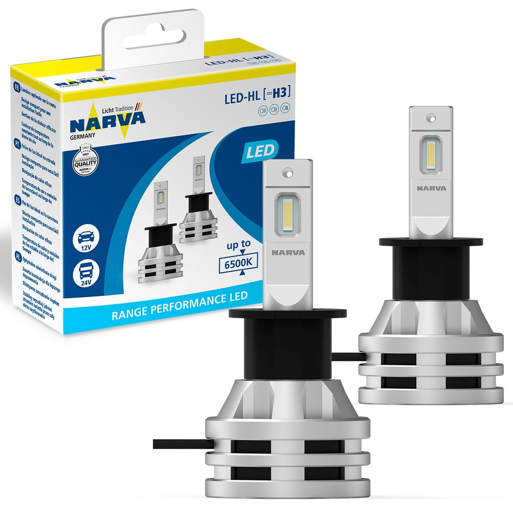 Lâmpada Led Narva H3 12 a 24v 19w Range Performance Led 6500k Original - Tecnologia Alemã