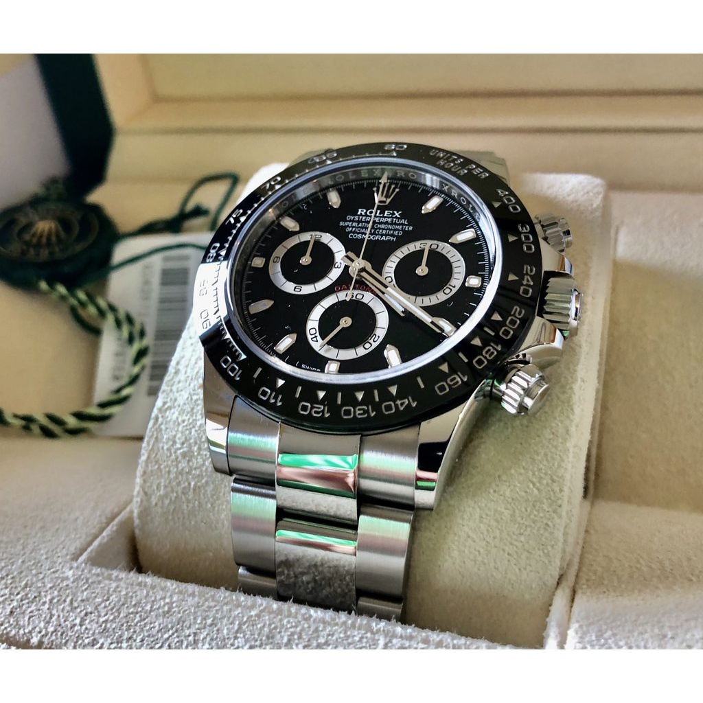 rolex daytona stainless black dial