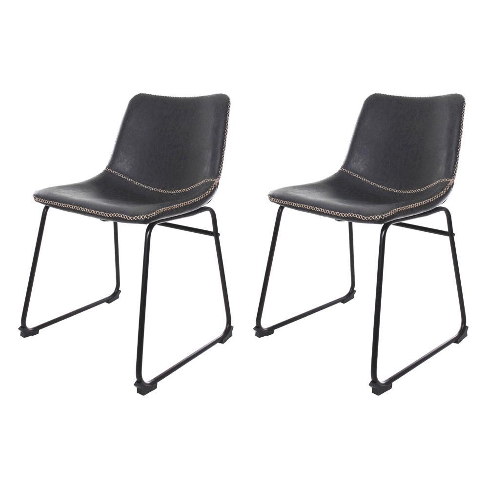 Conjunto 2 Cadeiras Para Mesa De Jantar Cozinha Sala Luxo Munich Bruna Preto Vintage em Oferta na Shopee