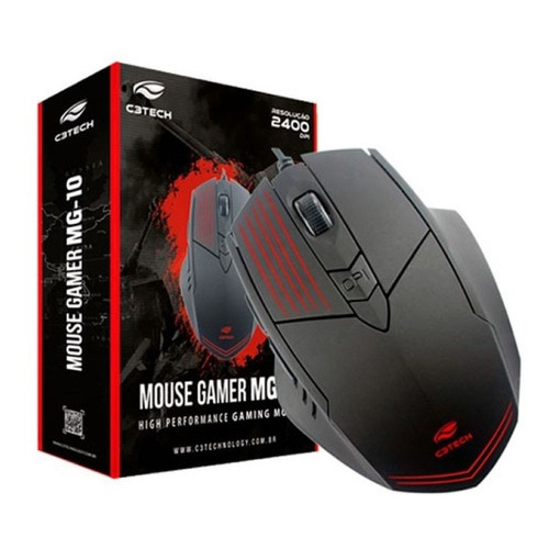 Mouse Gamer C3tech 2400dpi Preto Mg-10bk