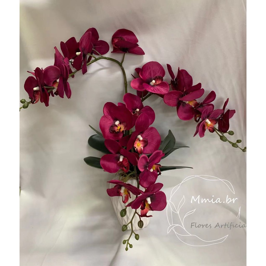 Galho flor Orquídea artificial para arranjos e decoração da sua casa |  Shopee Brasil