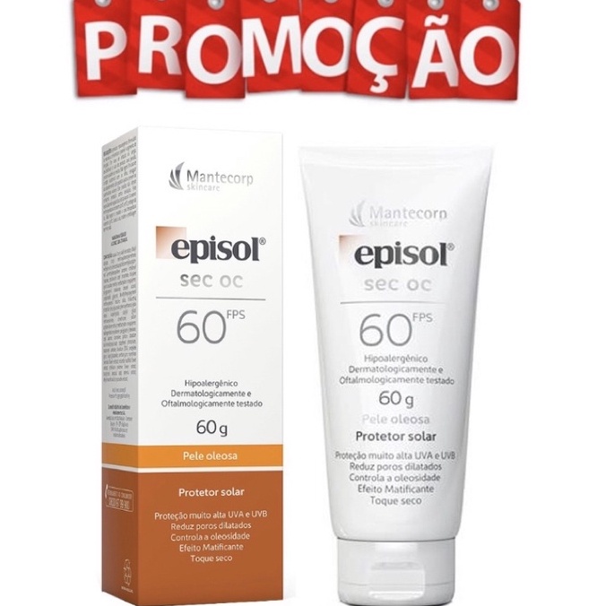 Protetor Solar Episol Sec OC FPS 60 60g Shopee Brasil