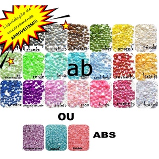 Meia Perola 10mm AB/ABS 20unid Artesanato e Decoração de Unha 3d Gel UV Acrílico Chatom Strass