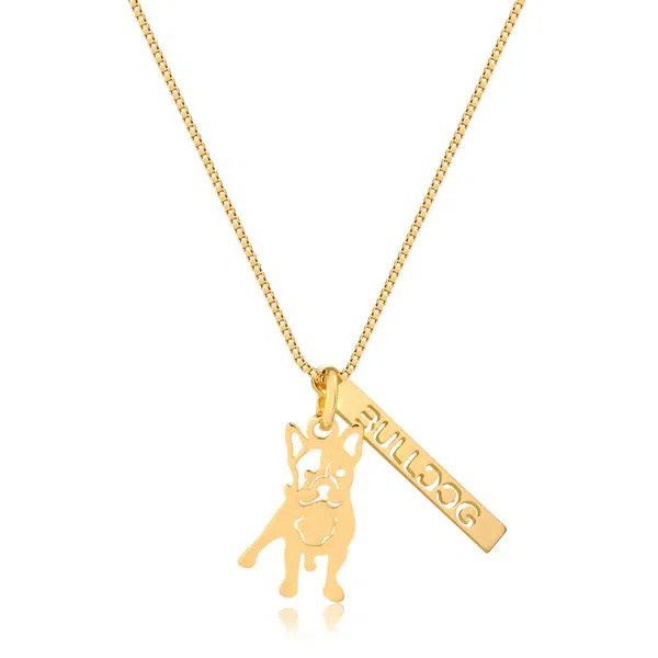 Colar Semijoia Cordão de Ouro Banhado Corrente Não é Bijuteria Colares Femininos Gargantilha Garantia Colar Raças Cachorro