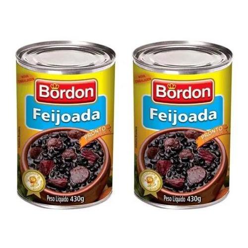 Feijoada Pronta Bordon Lata 430g - Kit 02 Latas