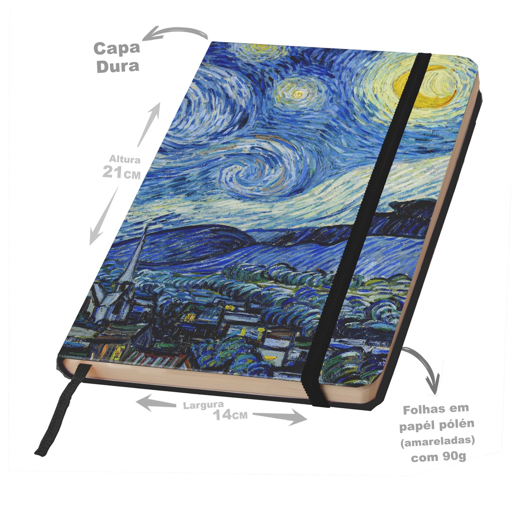 Caderno SKETCHBOOK Obras de van Gogh para desenhar 21x14cm Escorrega