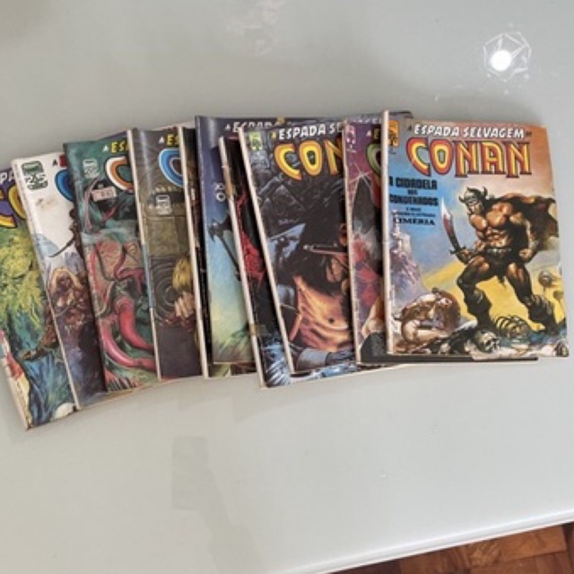 Lote kit raro gibi antigo Gibi raro Espada Selvagem de Conan n 2, 3, 4, 6,  7, 8, 19, 22 e 24 antigo quadrinho revista hq antigo marvel 25 anos