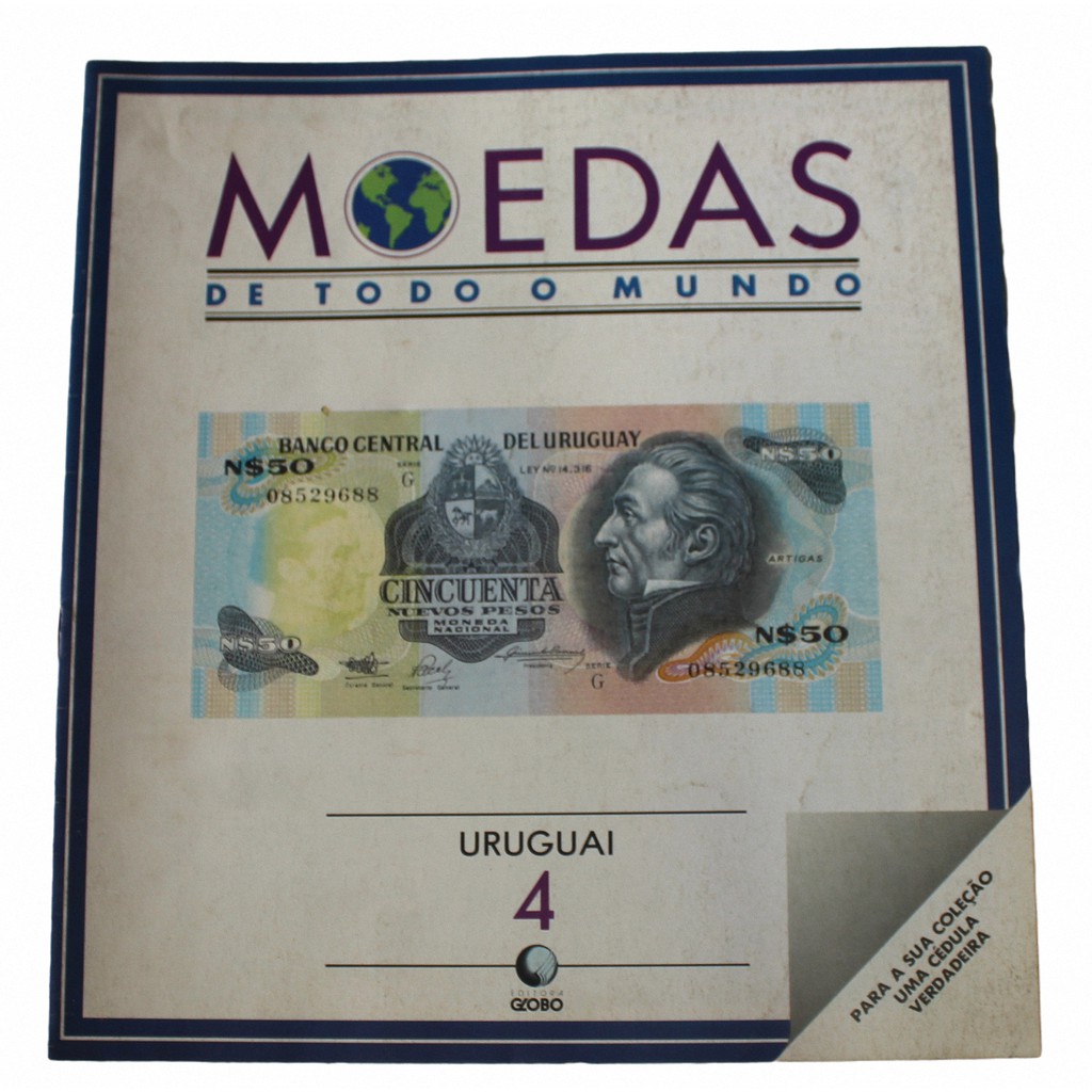 Fascículo Moedas De Todo Mundo Nº 4 - Uruguai C/ 1 Cédula