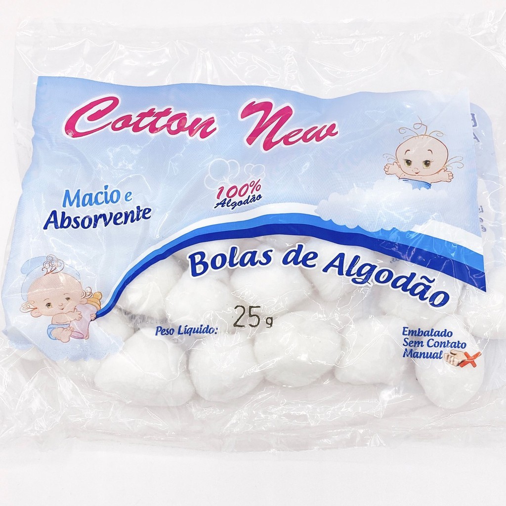 Pacote de Algodão Bola Branca 25g para manicure  - Limpeza de Pele