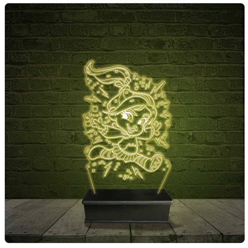 Led Luminária Acrílico Abajur - Detona Ralph Vanellope 10