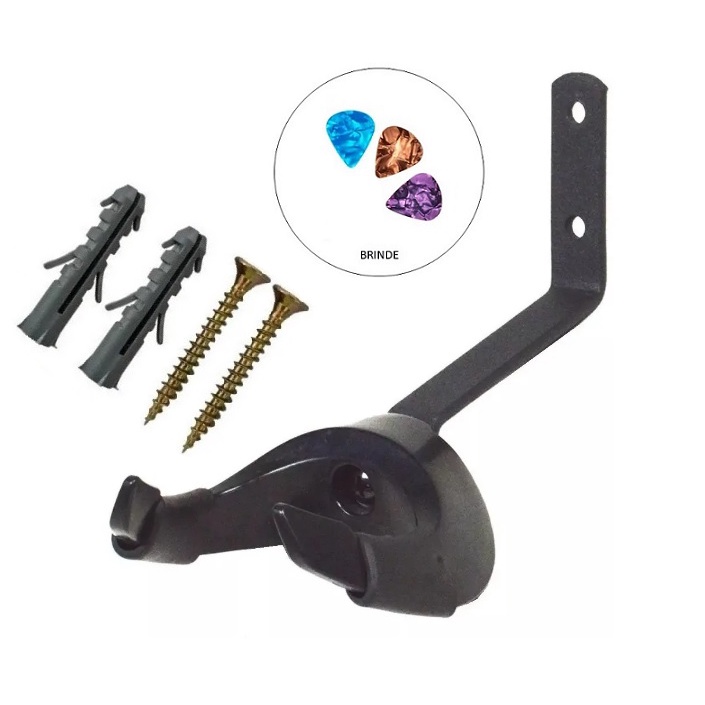 Suporte de Parede Instrumentos Musicais Violão Cavaco Guitarra Baixo Viola Articulado AM + 3 Palhetas em Oferta na Shopee