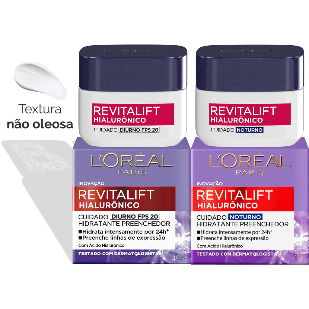 Creme Hidratante Facial Revitalift Hialurônico Diurno e Noturno - 49g - L`oréal Paris