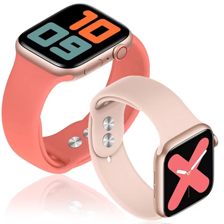 Pulseira De silicone Para Apple Watch (41mm/45mm/44MM/40mm/42mm/38mm)-iWatch Série 7/6/SE/5/4/3/2/1 Esportes Banda loop (Cor Clássica) T500/T500 + PLUS/HW22pro/HW26 +/M26plus/E Outros smartwatches 44MM