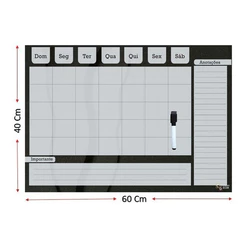 Quadro Lousa Planner Office + 2 Canetas, 6 imãs, parafuso e bucha