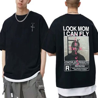 Camiseta T-shirt Unissex Algodão Travis Scott Look Mon I Can Fly em Oferta na Shopee