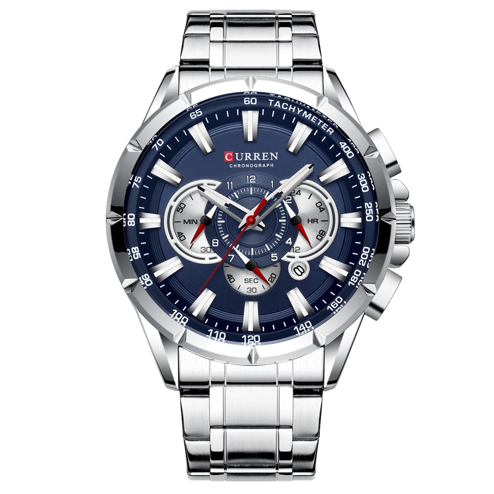 Relógio Masculino Curren Moda Negócios Esportes Quartzo Aço Inoxidável Impermeável Luminoso 8363x em Oferta na Shopee