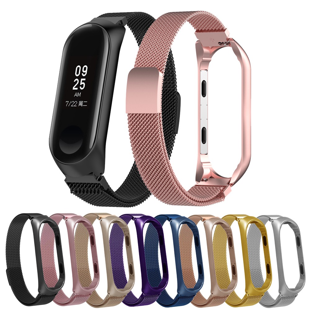 Pulseira Milanese Aço Inox Para Relógio Xiaomi Mi Band 3 4 5
