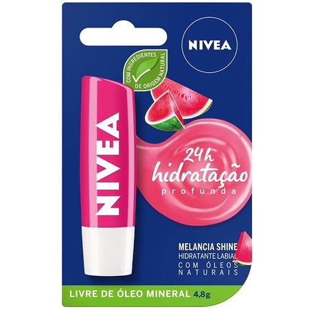 Protetor Labial Hidratante 24H Melancia Shine Nivea - Super Hidratante