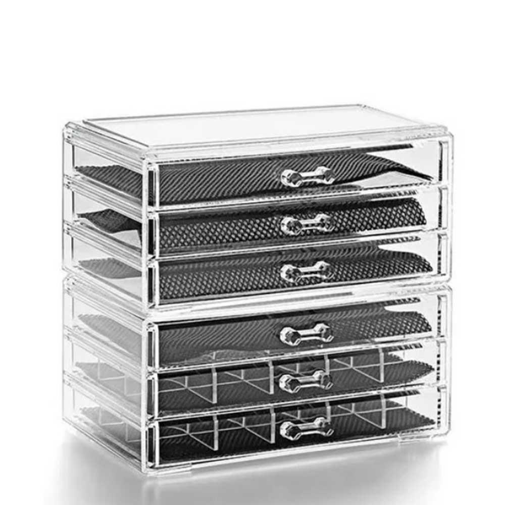 Organizador de Maquiagem com 6 Gavetas Em Acrílico Transparente em Oferta na Shopee