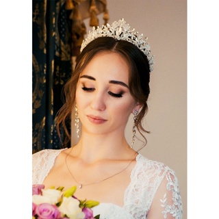Coroa Tiara Porta Coque Prata Com Cristais Para Penteado Cabelo Noiva Casamento Festa Brilhoso em Oferta na Shopee