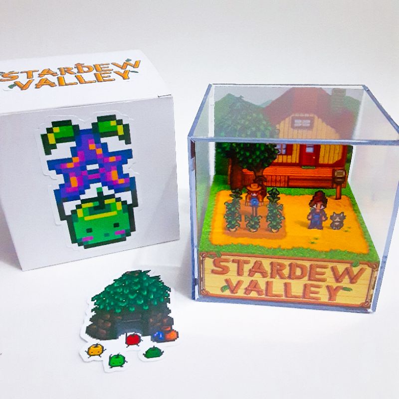 Diorama Stardew Valley Personalizado - Cubo Diorama de Acrílico 9x9x9cm