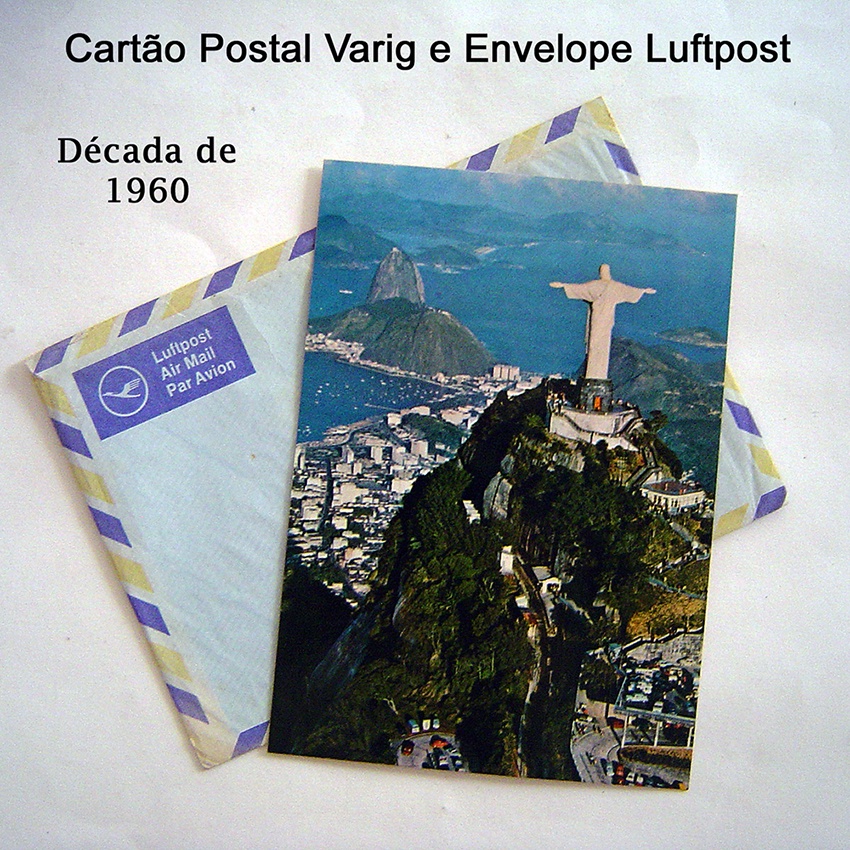 Cartão Postal Varig & envelope Luftpost